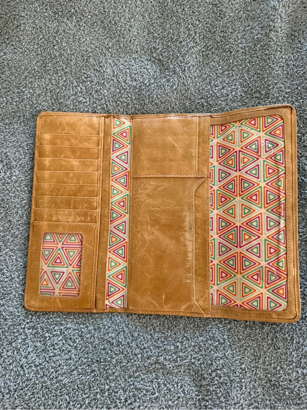 HOBO Tan Leather Continental Wallet Organizer